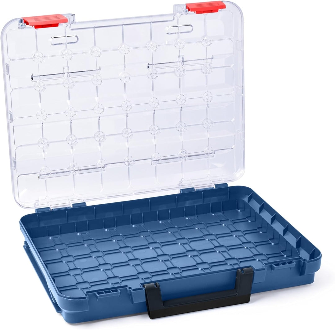 T-BOXX 320 Sortimentskasten Professional Blau - 1x Leer | Transparenter Deckel | IPX4 Spritzwassersc