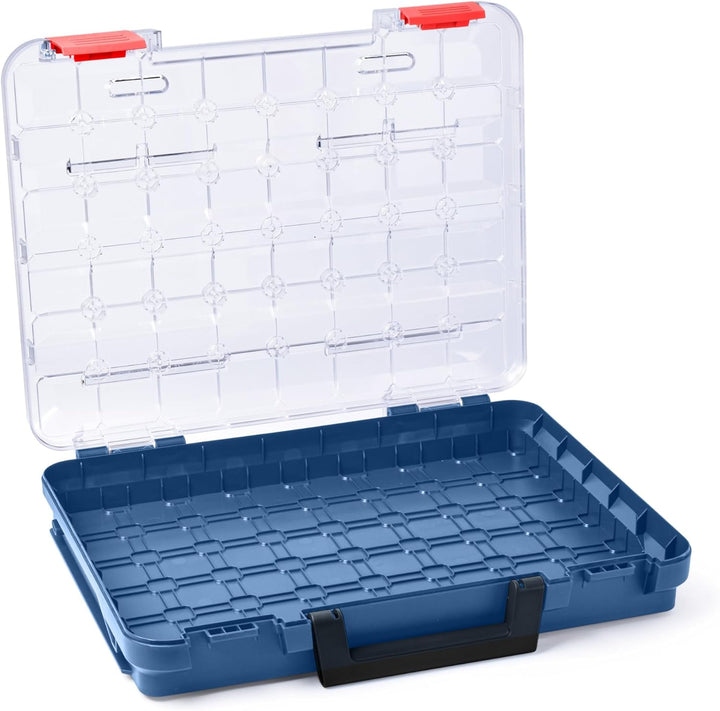 T-BOXX 320 Sortimentskasten Professional Blau - 1x Leer | Transparenter Deckel | IPX4 Spritzwassersc
