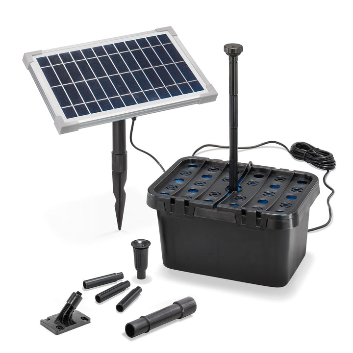 Solar Teichfilter Komplettset Professional - 380 l/h Förderleistung + 8 W Solarmodul - für Teiche un