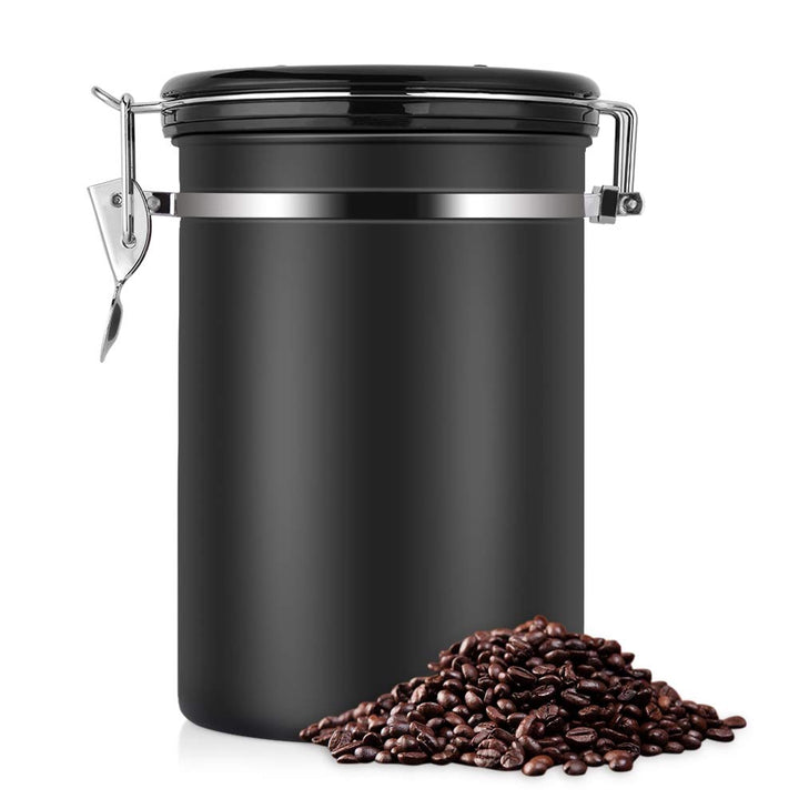 Jeffergarden Kaffeekanister 1,8 L Edelstahl Grosser Behälter Luftdicht für Gemahlenes Stahlpulver Bo