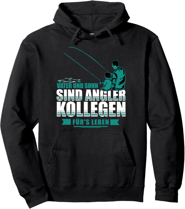Vater und Sohn beim Angeln Vatertagsgeschenk Pullover Hoodie