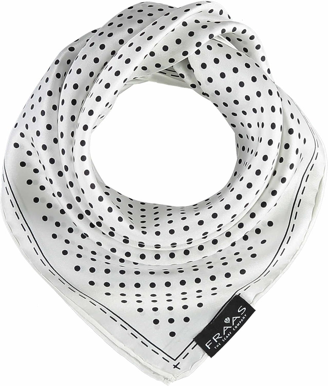 FRAAS Halstuch Damen gepunktet - 51 x 51 cm Grösse - Nickituch Seide - Seidentuch für Damen mit Polk