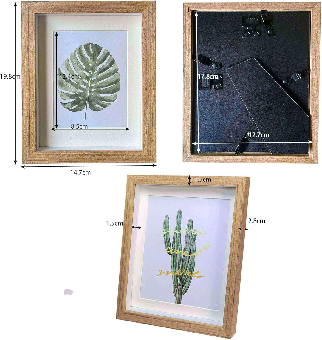 3D Bilderrahmen zum Befüllen Bilderrahmen Holz 13x18cm 2 Pack Dunkles Holz Fotorahmen aus Massivholz