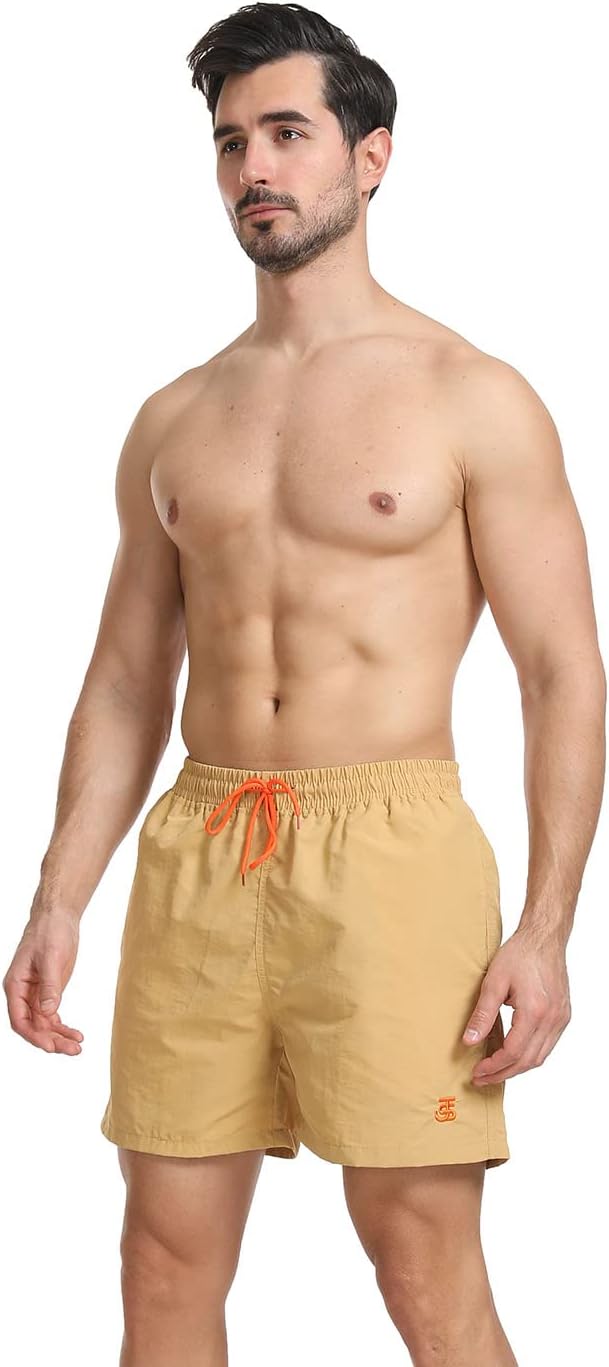 JustSun Badehose Herren Schnelltrocknend Boardshorts mit Mesh-Futter und Verstellbarem Tunnelzug S K