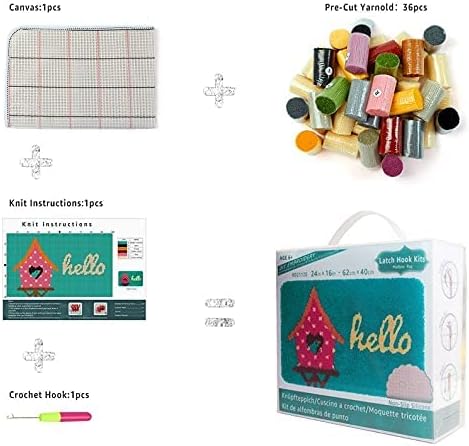ROCKY&CHAO Knüpfteppich Zum Selber knüpfen, Knüpfsets Latch Hook Kit Selbst Knüpfen Set für Kinder u