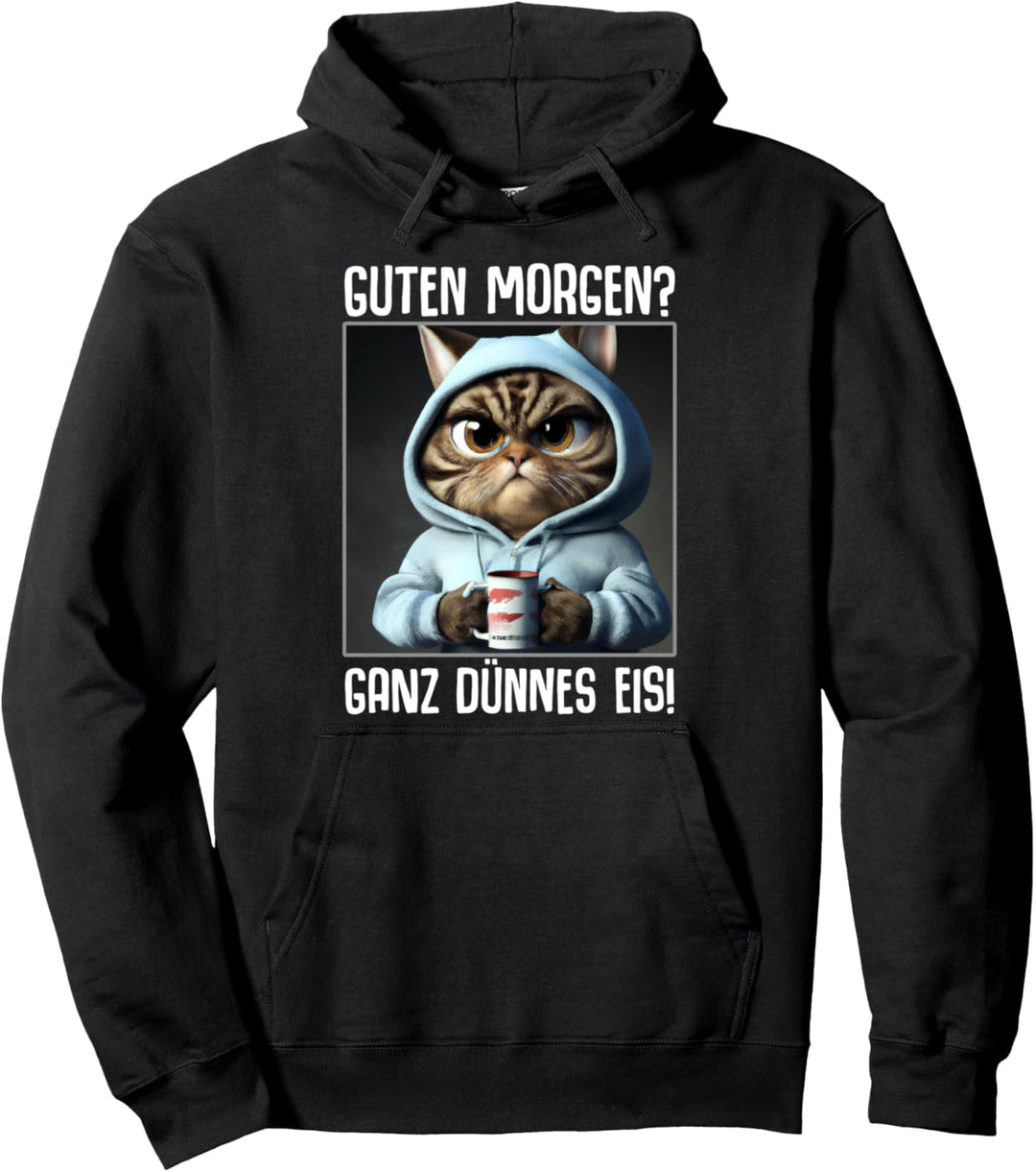 Kaffee Morgenmuffel Mitarbeiter Spruch Lustig Katze Geschenk Pullover Hoodie