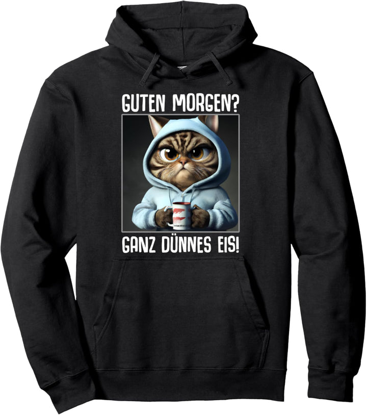Kaffee Morgenmuffel Mitarbeiter Spruch Lustig Katze Geschenk Pullover Hoodie