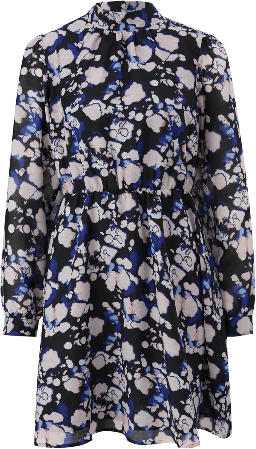 Q/S by s.Oliver Damen Blusenkleid mit Allover Print 38 99a0, 38 99a0