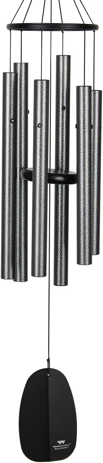 Woodstock Chimes Signature Collection, Paradiesglocken, Antik-Silber, 81,3 cm, Dekor-Designs, Windsp