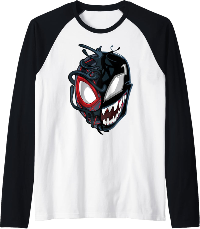 Marvel Spider-Man Venom Miles Split Face Raglan