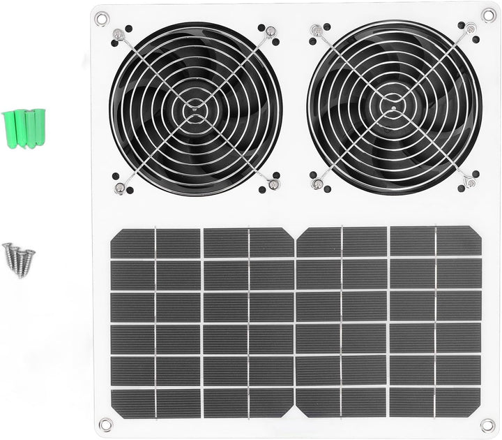 Solar-Doppellüfter-Kit, 100 W Solarbetriebener Ventilator Wasserdicht Solarbetriebener Ventilator So
