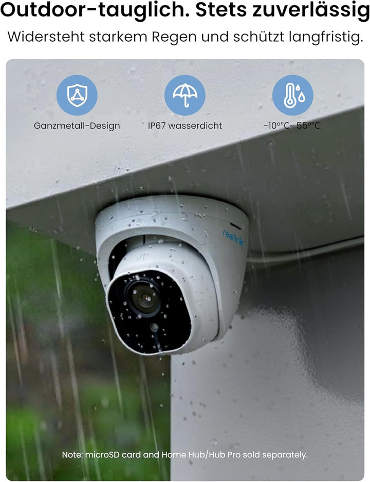 Reolink 4K Überwachungskamera Aussen Set, 4X 8MP PoE IP Kamera Überwachung mit Smarter Personenerken