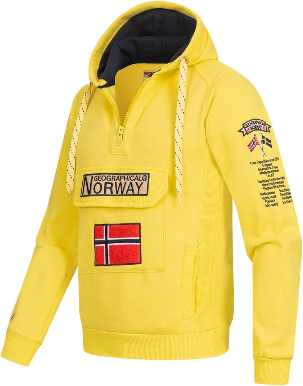 Geographical Norway GYMCLASS Men - Herren Kängurutasche Hoodie Sweatshirt mit Markenlogo und Langarm