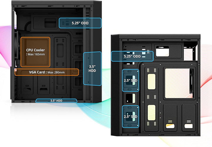 Zalman T6 Midi-Tower ATX Computer Tower, Gut Gelüftet bei Gutem Airflow, PC Full Tower mit Vorinstal