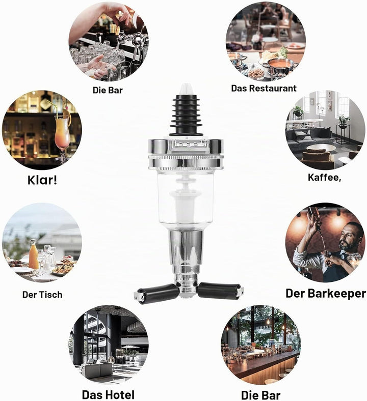 2 StüCke 45Ml/ 1.5Oz Bar Butler Wand DüSe Shot Dispenser für Drehbaren Liquor Flaschen Halter