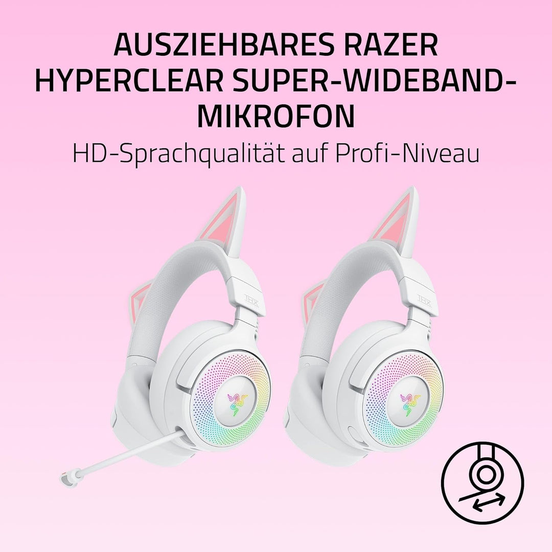 Razer Kraken Kitty V3 Pro - Kabelloses RGB-Kitty-Headset für Gaming - Reaktive Streaming-Katzenohren