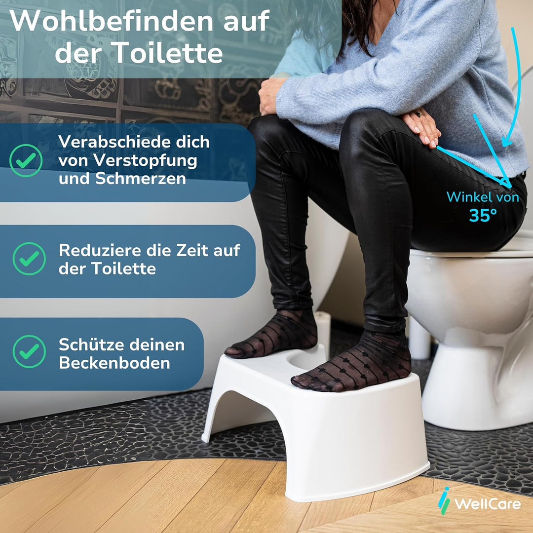 Well Care Toilettenhocker - WC Hocker fur Erwachsene - Hergestellt aus Recyceltem Kunststoff - Kloho