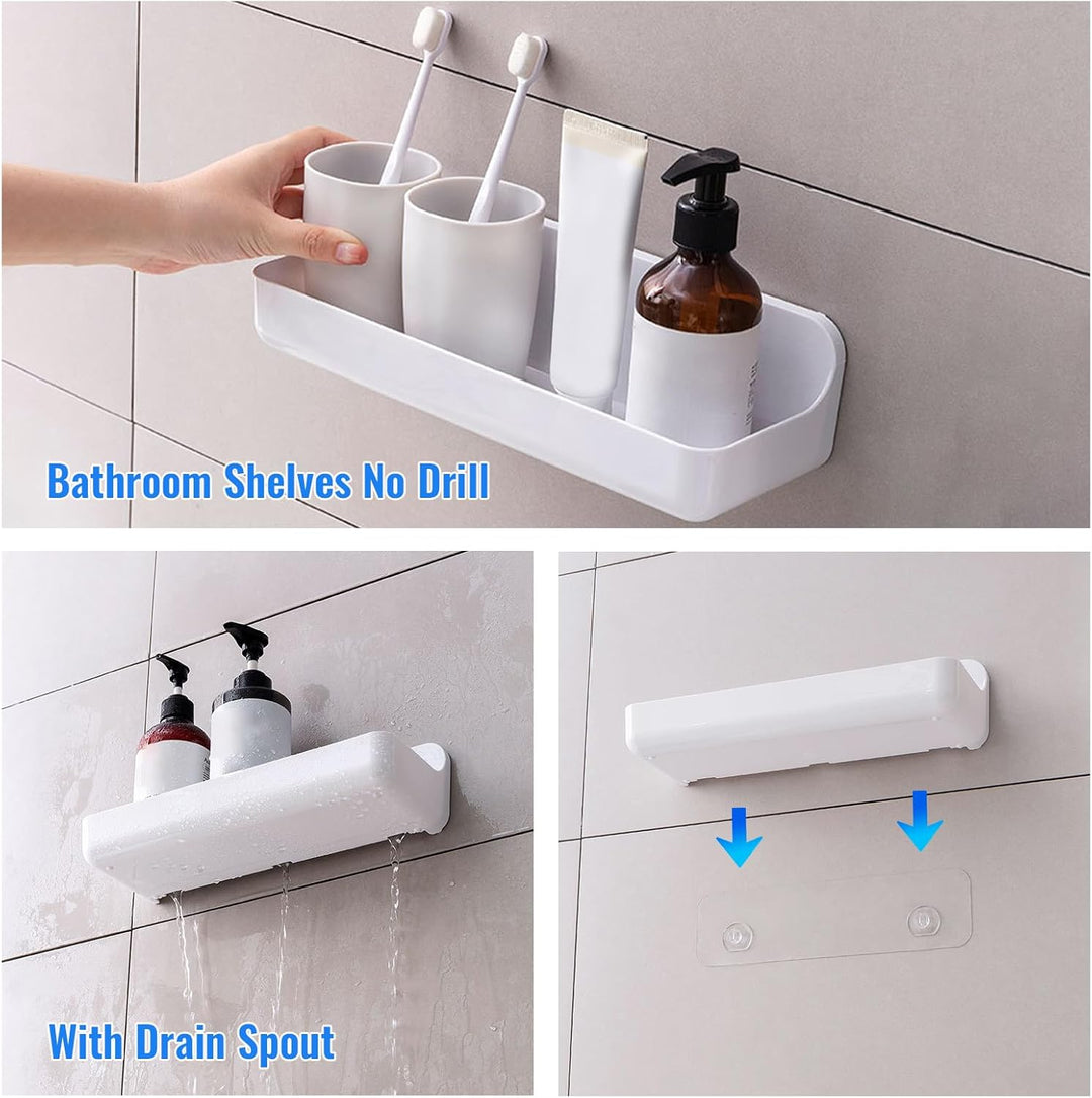 Diesisa 2 Stück Duschablage Ohne Bohren, Duschregal Wandmontage, Shampoo Halterung für Dusche, Dusch