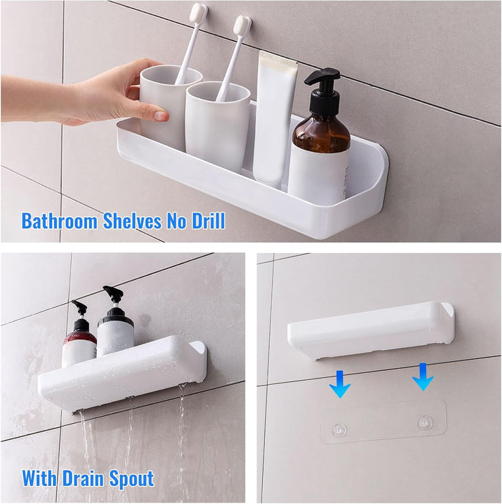 Diesisa 2 Stück Duschablage Ohne Bohren, Duschregal Wandmontage, Shampoo Halterung für Dusche, Dusch