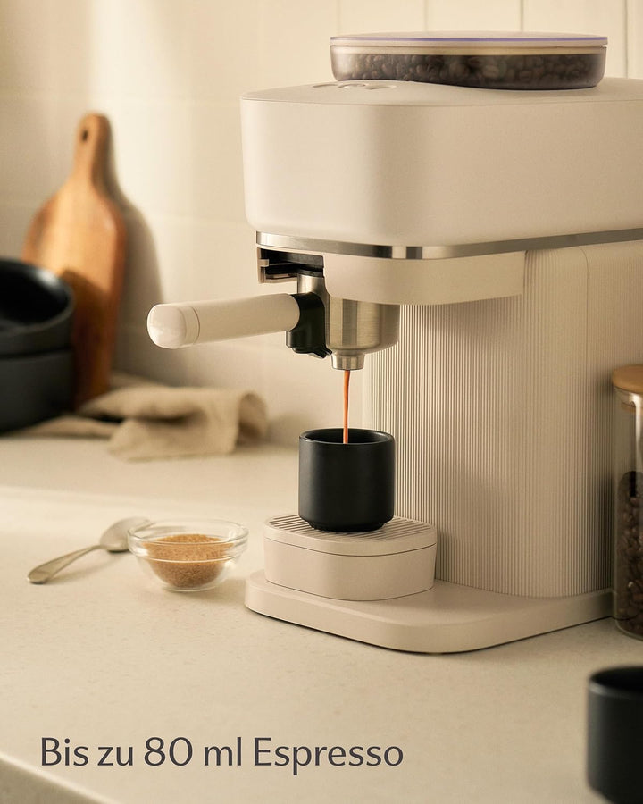 Cosumy Espressotassen Set 4er Schwarz - Espresso Tassen Set ohne Henkel | Stapelbar &amp; Dickwandig - 8