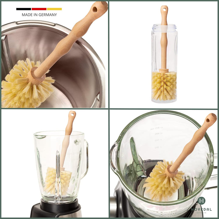3er Set Spülbürste für Mixbehälter aus Holz mit Naturborsten/Made in Germany/Ideale Spülbürsten zum