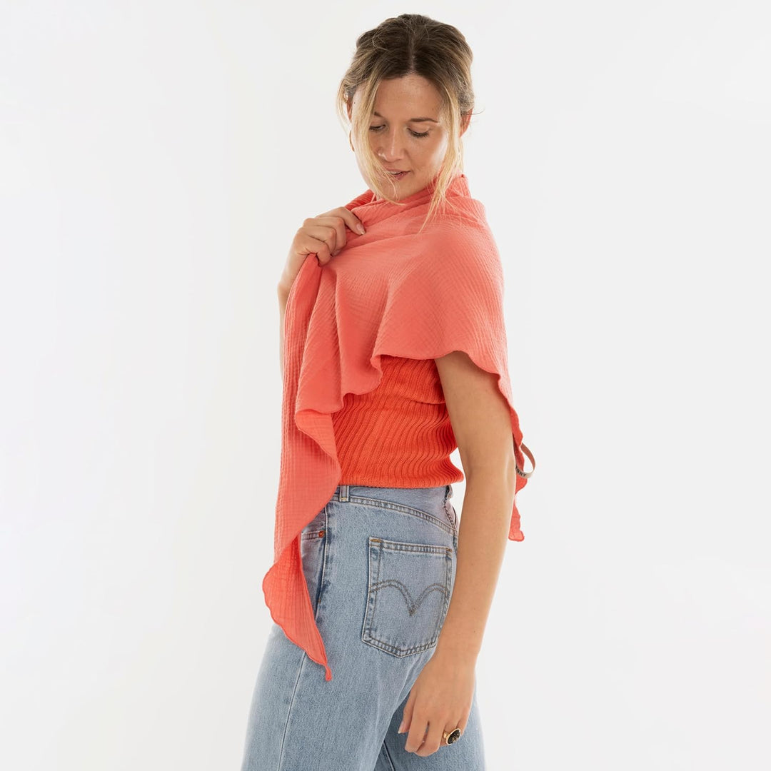 KNIT FACTORY - Liv Dreieckstuch - Tuch Schal für Damen - Weiches Musselintuch - Für Frühling und Som