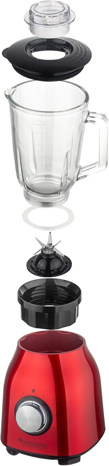 1400 Watt Standmixer mit Glasbehälter 1,5 Liter, BPA-frei, 6 Edelstahl-Klingen, Smoothie Maker, Blen