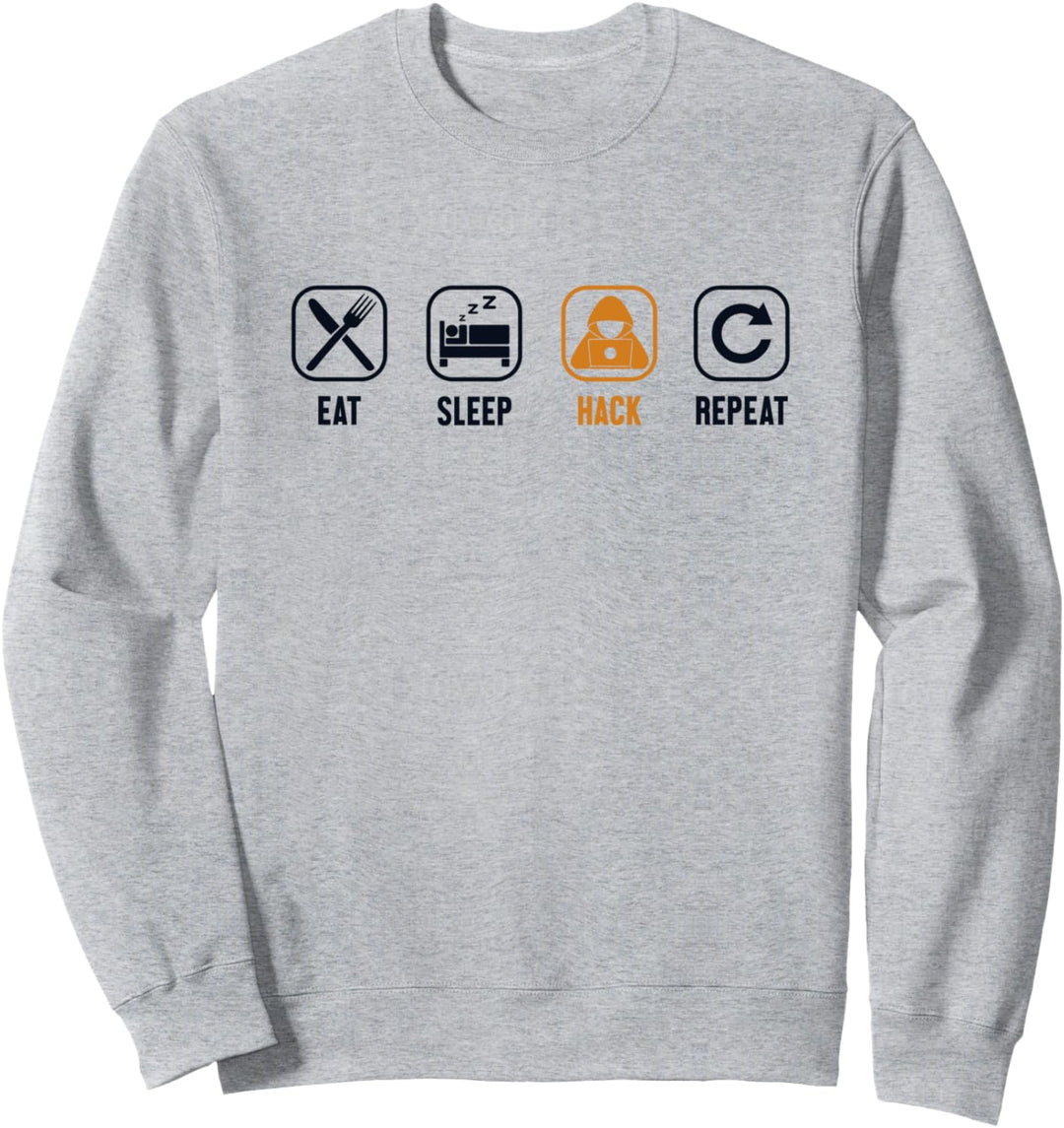 Eat Sleep Hack Repeat Sniffer Social Engineering Hacker Sweatshirt