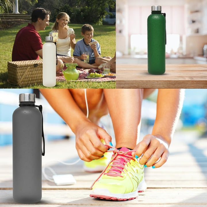 Trinkflasche 1l - Kohlensäure geeignet & Auslaufsicher - Für Sport, Schule & Büro - Sport Trinkflasc
