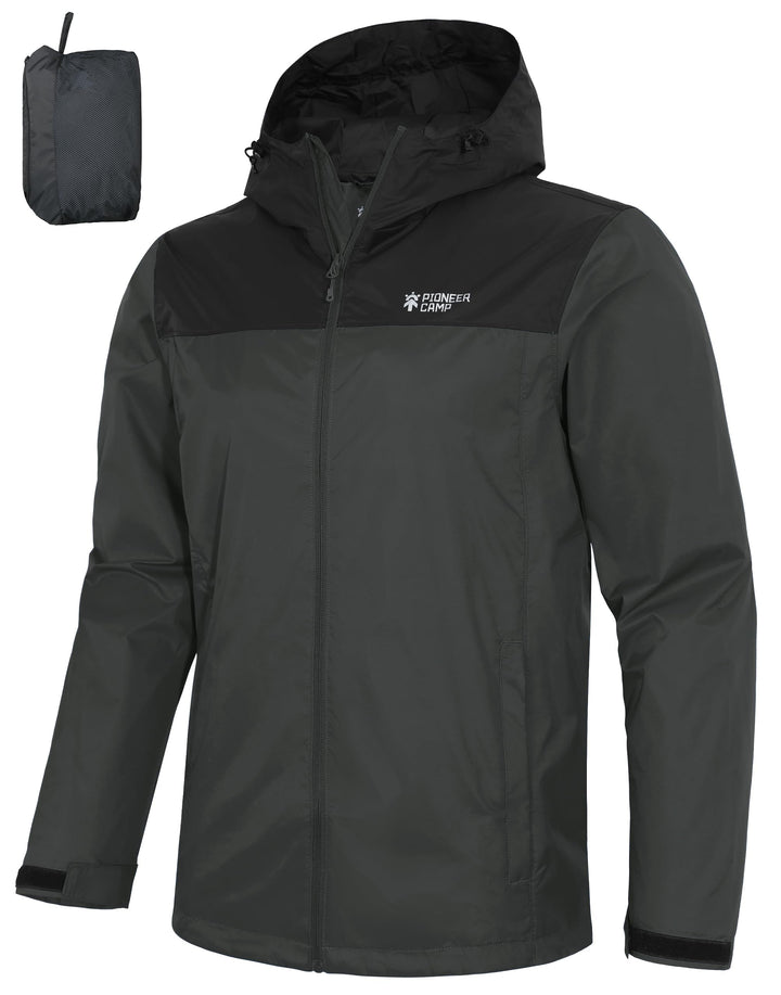 Pioneer Camp Herren Regenjacke Wasserdicht Atmungsaktiv Leichte Winddicht Windbreaker Packbare Outdo