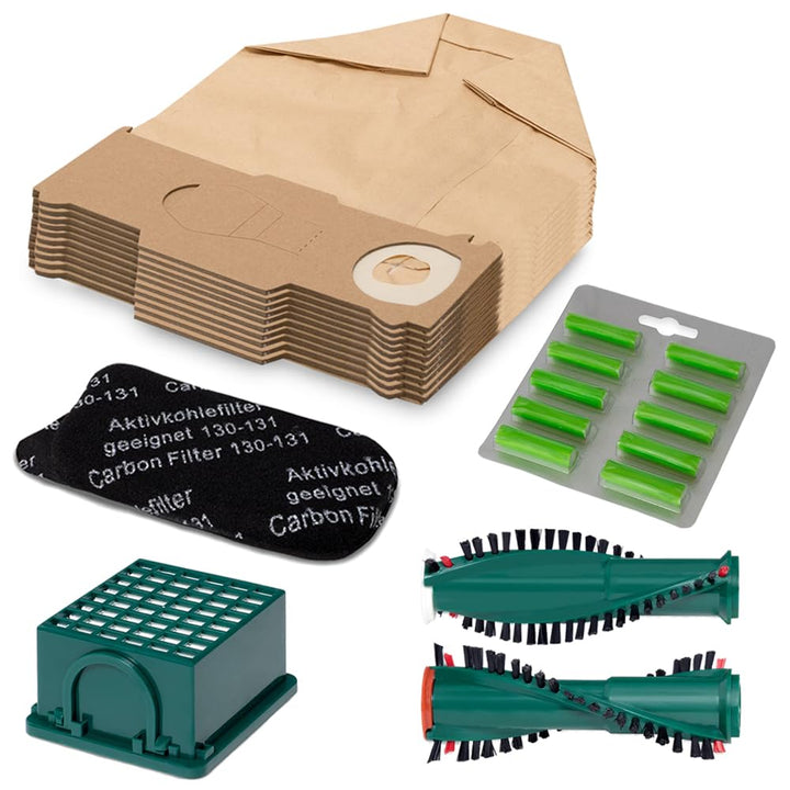 Sparset 20 Staubbeutel Filter Bürsten Duft kompatibel mit Vorwerk Kobold VK 130 131 EB 350 351