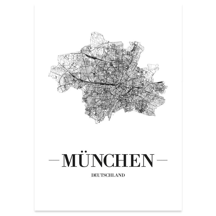 JUNIWORDS Stadtposter, München, Wähle eine Grösse, 40 x 60 cm, Poster, Schrift A, Weiss 40 x 60 cm S