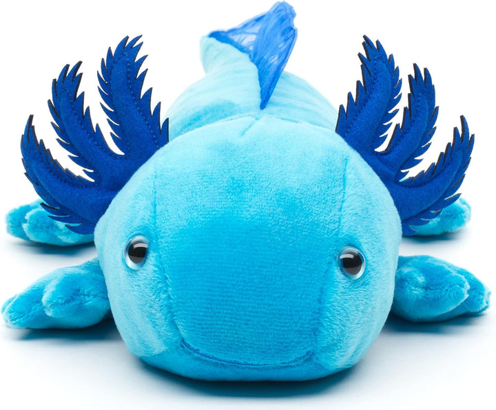 Uni-Toys Original Axolotl (blau) - 32 cm (Länge) - Plüsch-Wassertier - Plüschtier, Kuscheltier, Blau