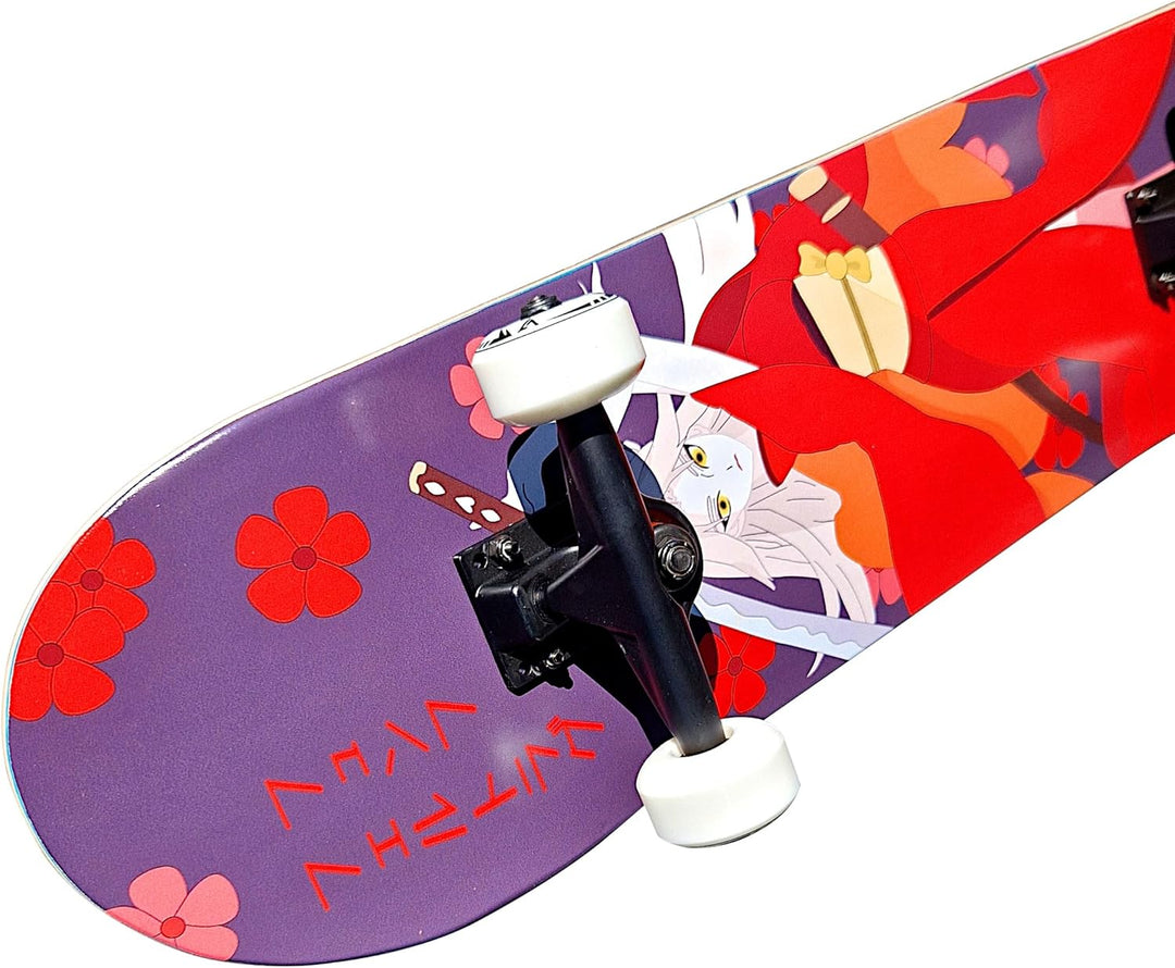Komplett Skateboard Fina - für Kinder und Jugendliche - 7-lagiges Ahornholz Deck - Medium Concave St