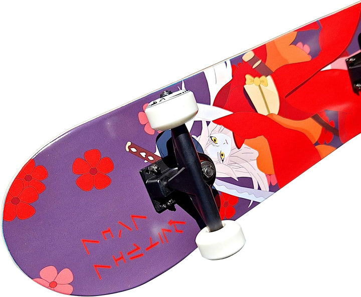 Komplett Skateboard Fina - für Kinder und Jugendliche - 7-lagiges Ahornholz Deck - Medium Concave St