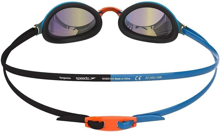 Speedo Unisex Vengeance Mirror Schwimmbrille (1er Pack) Einheitsgrösse Schwarz/Blau, Einheitsgrösse