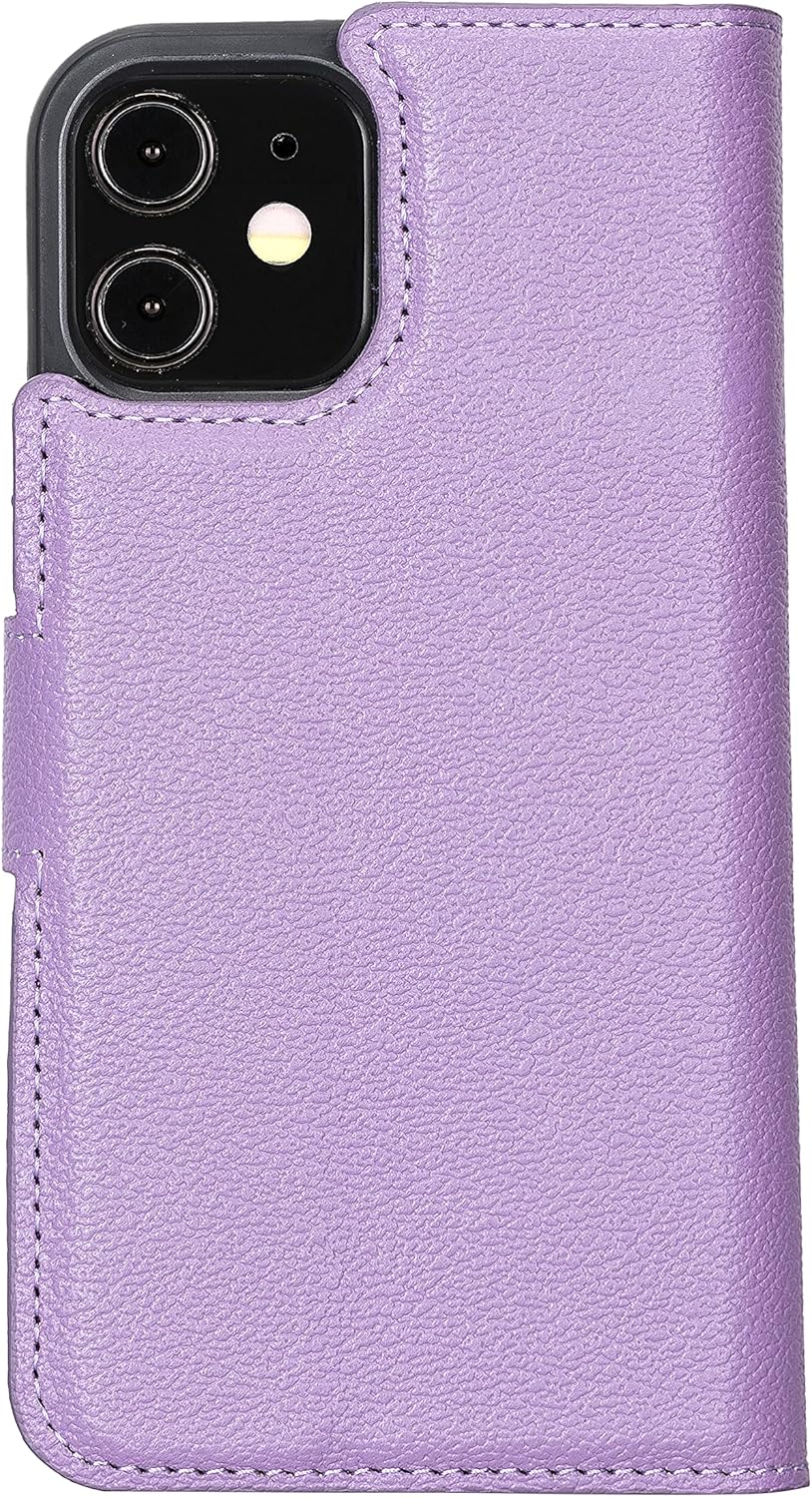 Solo Pelle Lederhülle kompatibel für iPhone 12/12 Pro in 6.1 Zoll abnehmbare Hülle (2in1) inkl. Kart