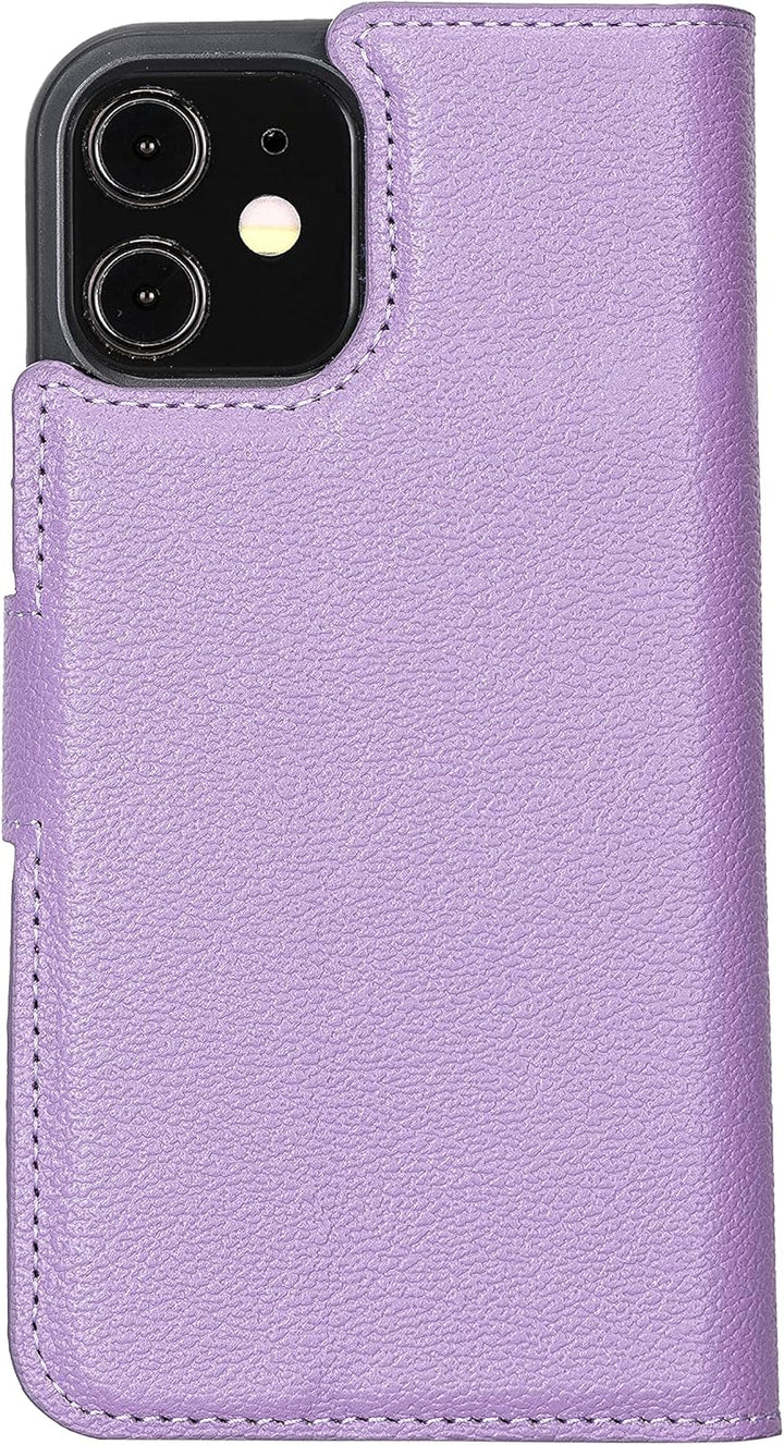 Solo Pelle Lederhülle kompatibel für iPhone 12/12 Pro in 6.1 Zoll abnehmbare Hülle (2in1) inkl. Kart
