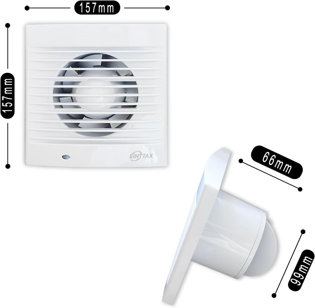 Badlüfter 100mm Abluftventilator Küche, 120m³/h IPX2 Wasserdicht Badlüfter mit Rückstauklappe,für Ba