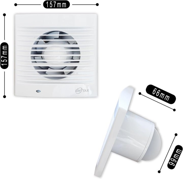 Badlüfter 100mm Abluftventilator Küche, 120m³/h IPX2 Wasserdicht Badlüfter mit Rückstauklappe,für Ba
