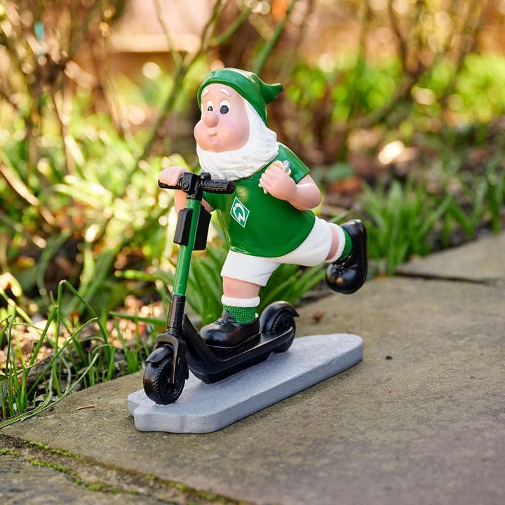 Werder Bremen SV Gartenzwerg - E-Roller - Zwerg Garden gnom SVW - Plus Lesezeichen I Love Bremen