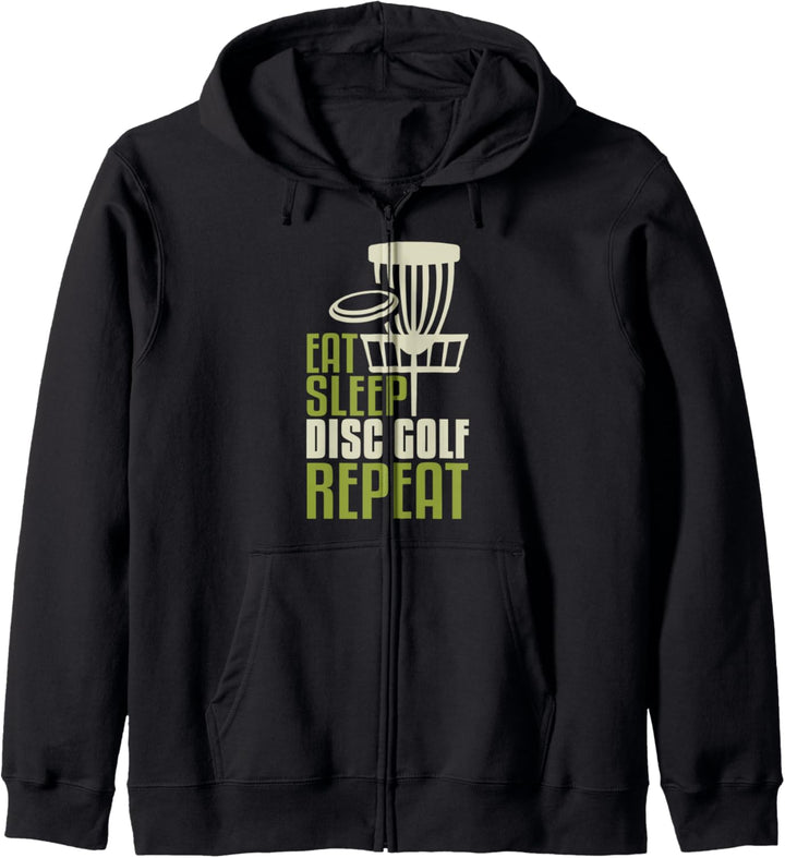 Disc Golf Geschenke Funny Eat Sleep Disc Golf wiederholen Kapuzenjacke