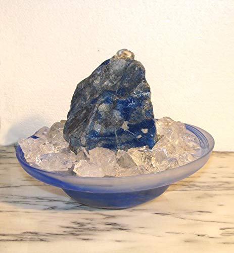Troester's Brunnenwelt Zimmerbrunnen Lapis Lazuli mit Pumpe, Licht und Bergkristall-Chips, Quellstei