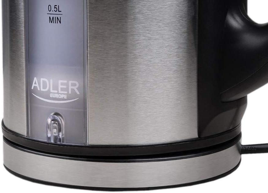 Adler AD 1216 FO-AD1216, Kunststoff, 1.7 liters, Silber/Schwarz 1 - Pack Noir, plastique 1.7 Liter,
