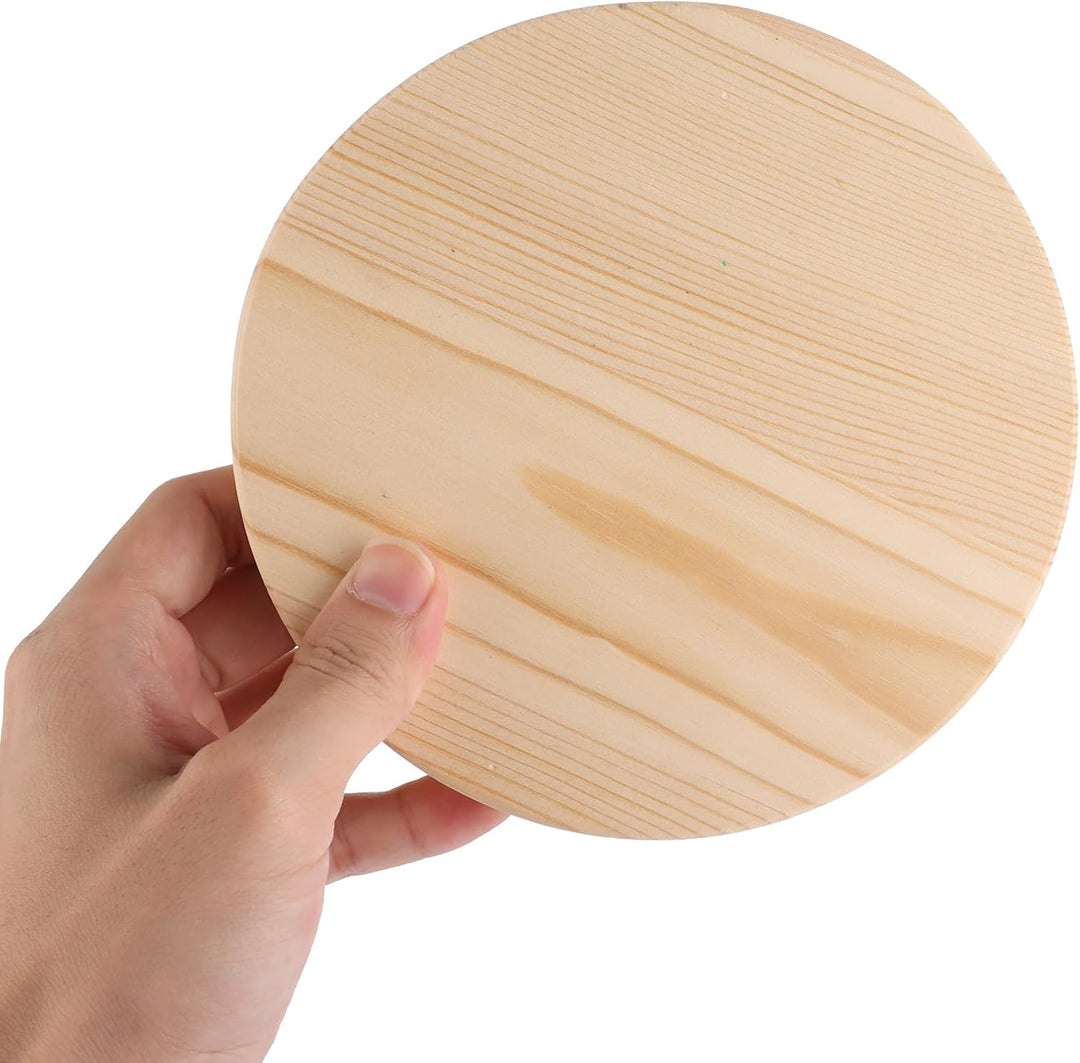 SHUESS 6 Stück Holzscheiben 20 cm Durchmesser, Baumscheiben 20 cm aus Kiefernholz, Holzplatte rund 1