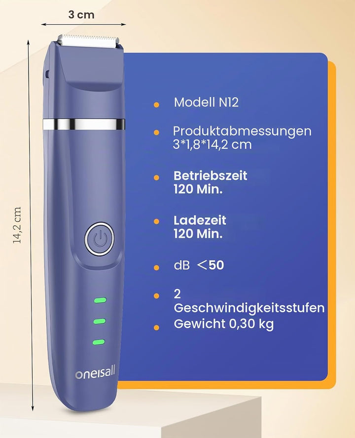 oneisall 4in1 Leise Schermaschine Hund Katze, Wiederaufladbar Hundeschermaschine&amp;Pfotentrimmer&amp;Krall