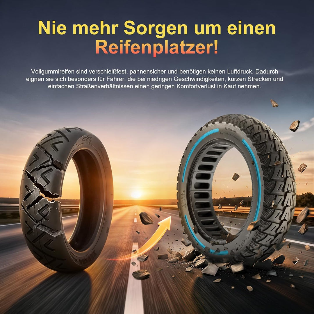 60/70-6,5 Vollgummireifen 10 Zoll Solide Reifen für Xiaomi 5/5 Pro/5 Max,für Ninebot Max G30/Max G30