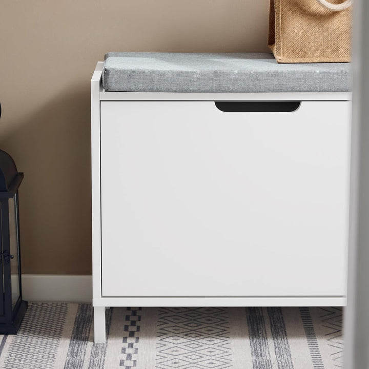 SoBuy Schuhschrank Schuhbank mit Sitzfläche, Schuhregal mit Stauraum, Klappe, Sitzkissen, bis 113 kg