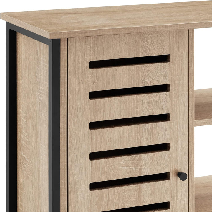 tectake Sideboard mit 3 Fächern und Schrankfach, 71 x 32 x 82 cm, Industrie-Design, Holz Kommode für
