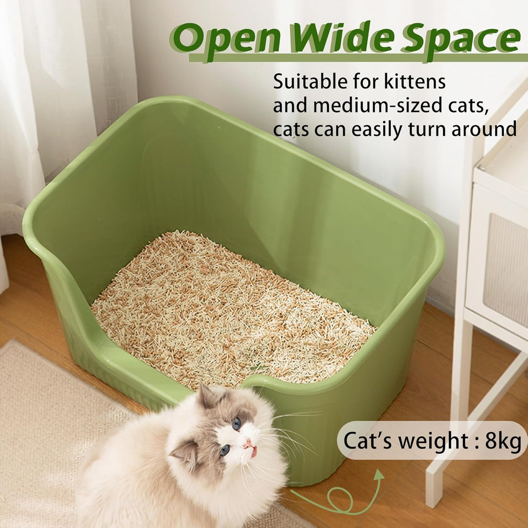 Vealind Offen Katzenklo XL, Katzentoilette Hoher Rand, 55x40x26cm Gross Katzenklo, katzentoiletten E